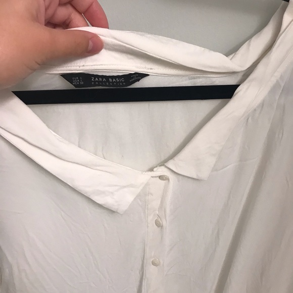 White Zara basic button up blouse - Picture 2 of 3